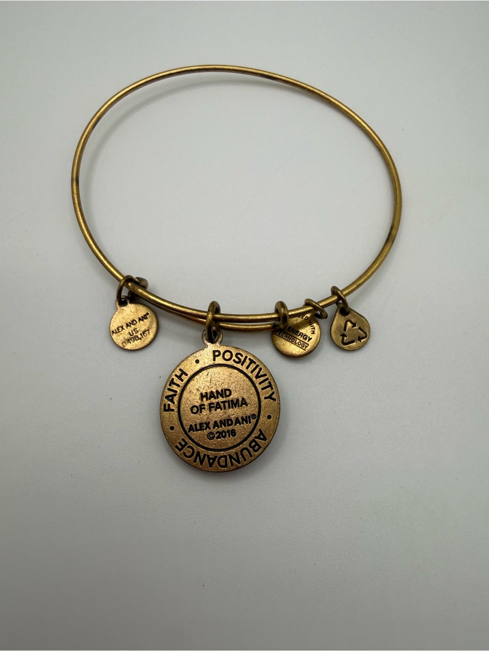 Alex and Ani Gold-Tone Hamsa Hand Charm Bangle